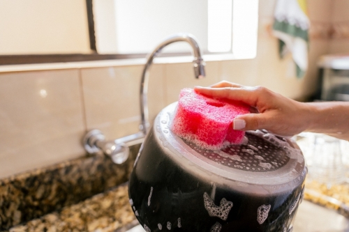 Burete de curatat vase, 3M, Scotch-Brite, Flex Scrub, roz, antizgarieturi